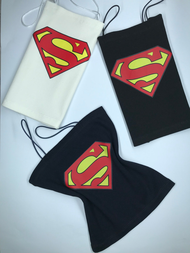 کراپ تاپ بند ماکارون طرح "superman" نخ پنبه