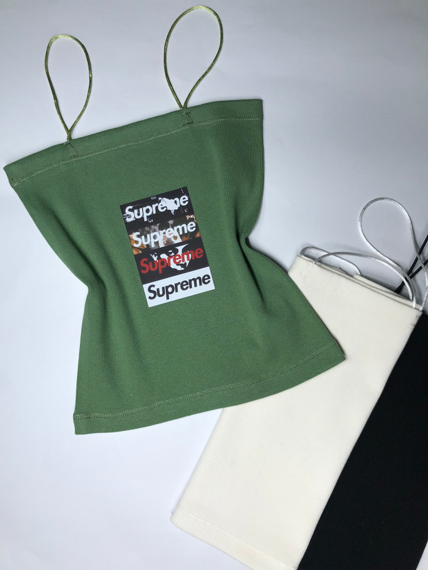 کراپ تاپ بند ماکارون طرح "Supreme" نخ پنبه